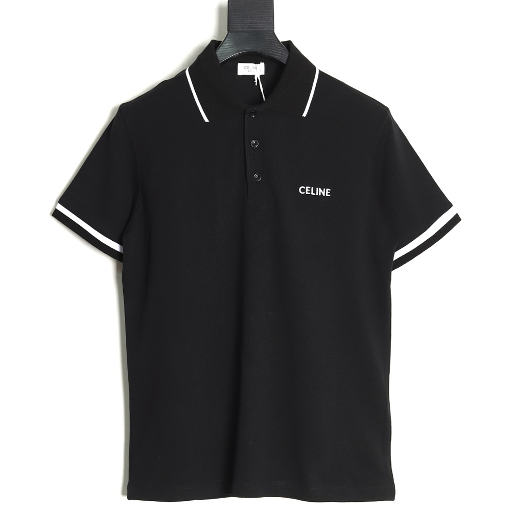 Celine classic embroidered small logo Polo short sleeve TSK1