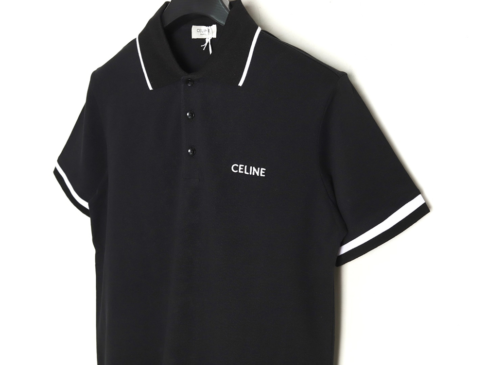 Celine classic embroidered small logo Polo short sleeve TSK1