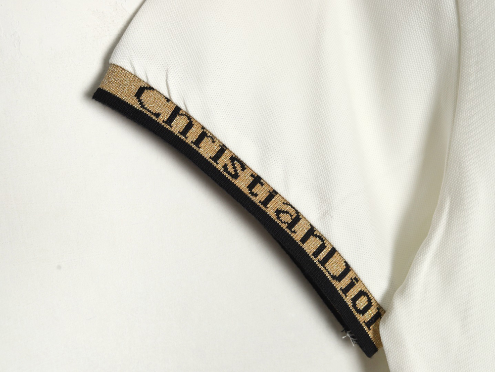 Dior CD gold embroidered letters Polo short sleeve
