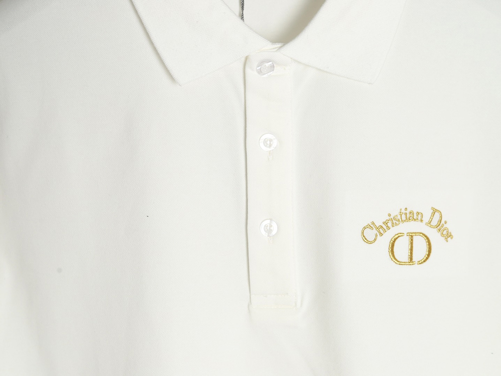 Dior CD gold embroidered letters Polo short sleeve