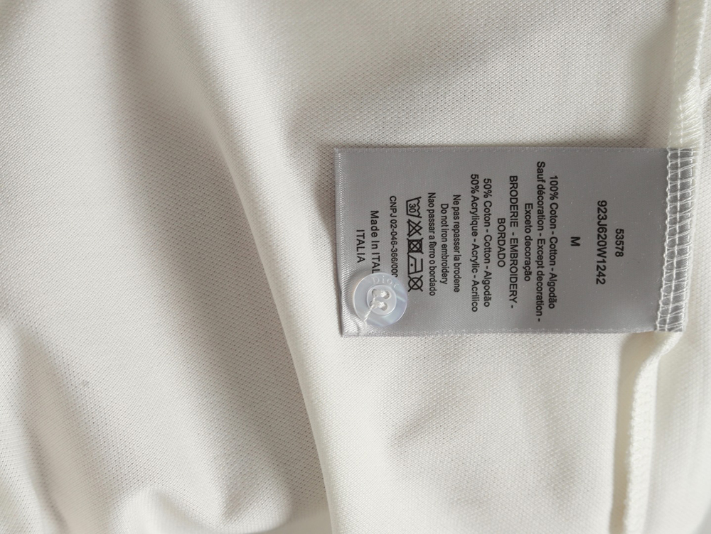 Dior CD gold embroidered letters Polo short sleeve