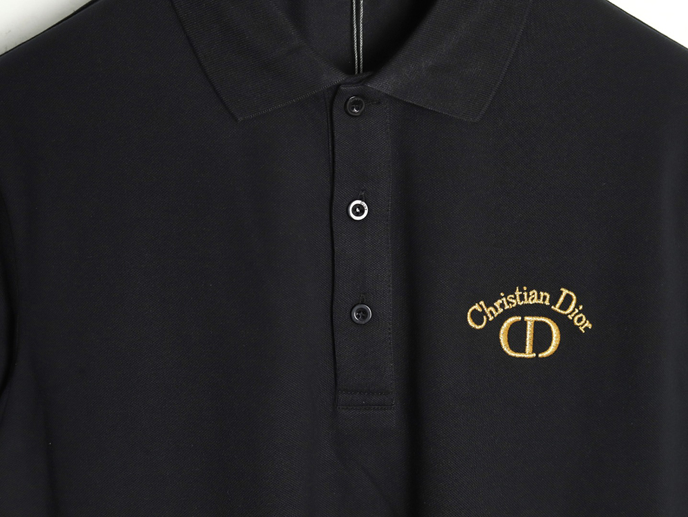 Dior CD gold embroidered letters Polo short sleeve TSK1