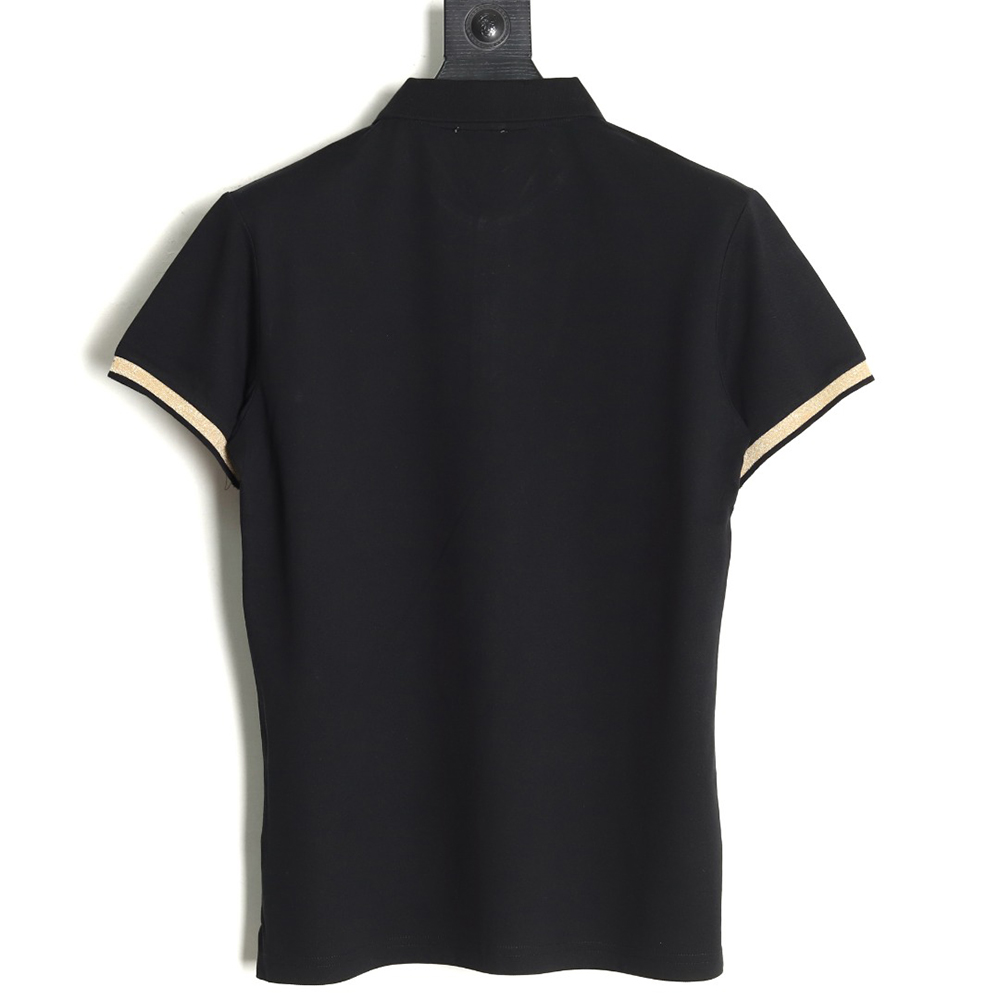 Dior CD gold embroidered letters Polo short sleeve TSK1