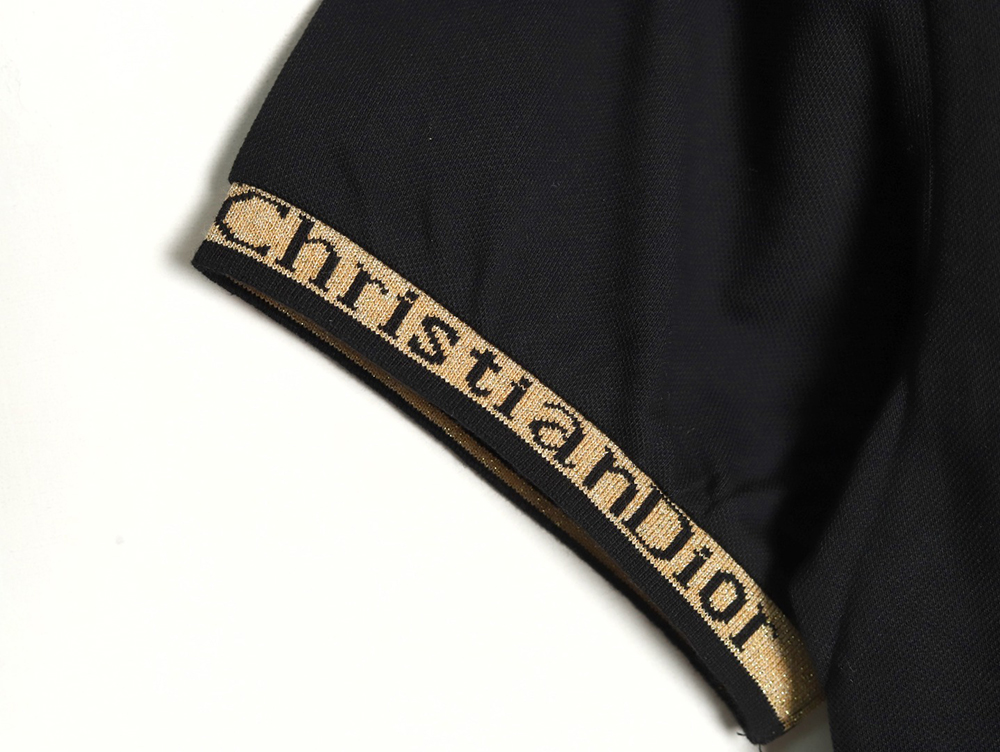 Dior CD gold embroidered letters Polo short sleeve TSK1