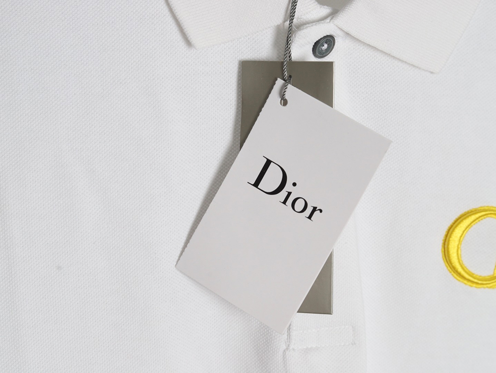 Dior embroidered CD letters Polo short sleeve