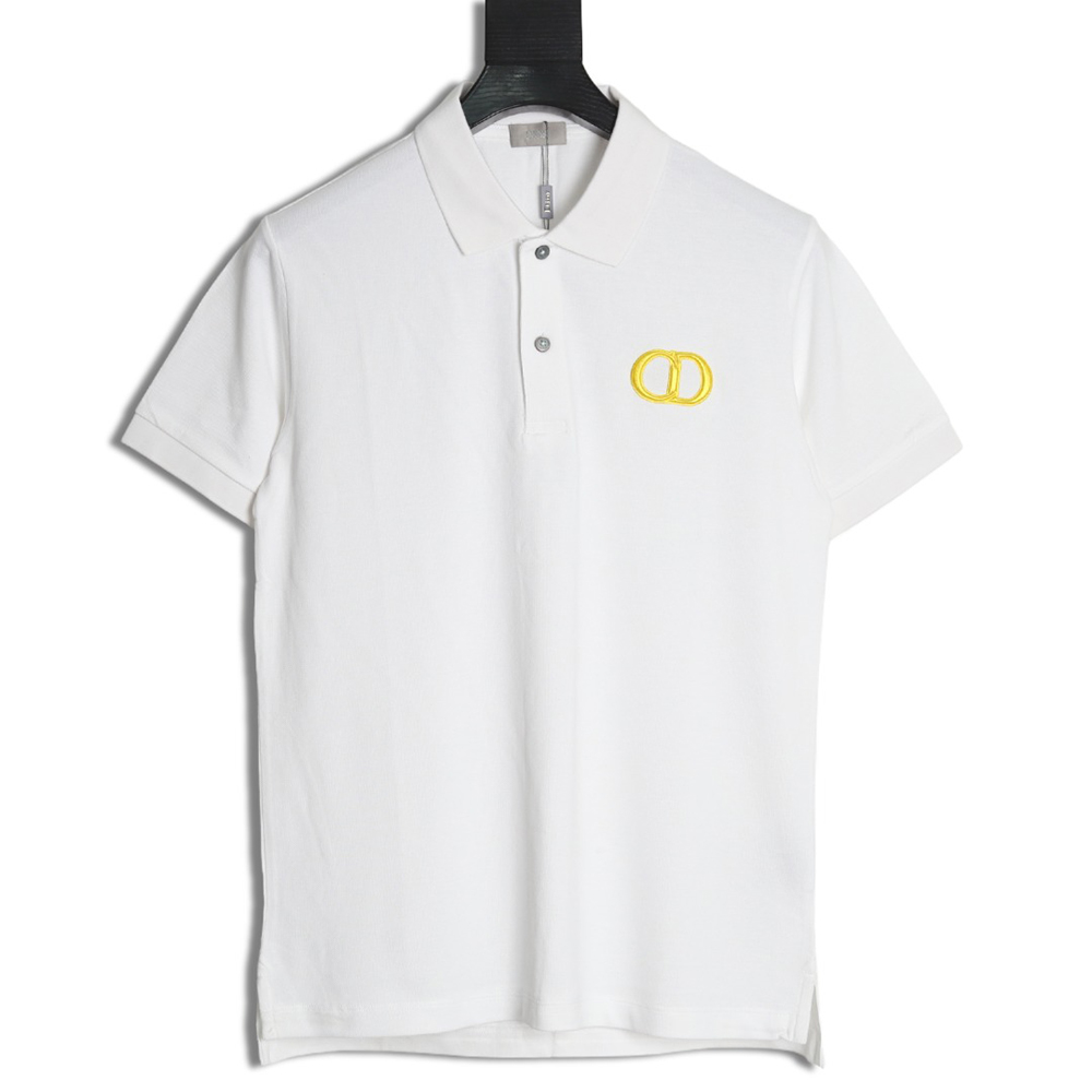 Dior embroidered CD letters Polo short sleeve