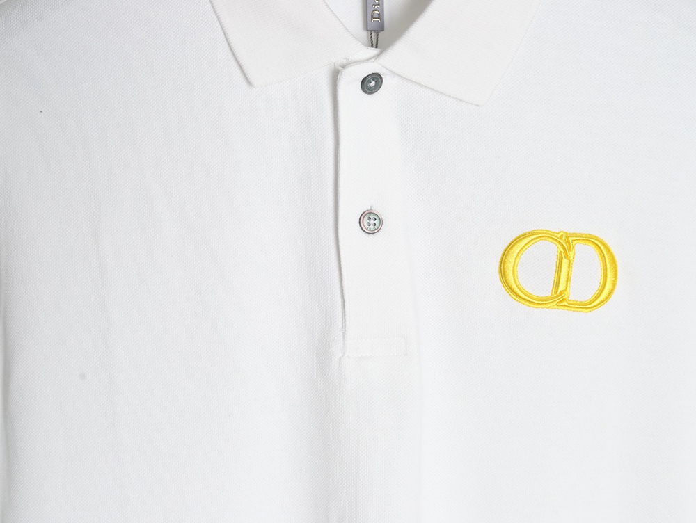 Dior embroidered CD letters Polo short sleeve