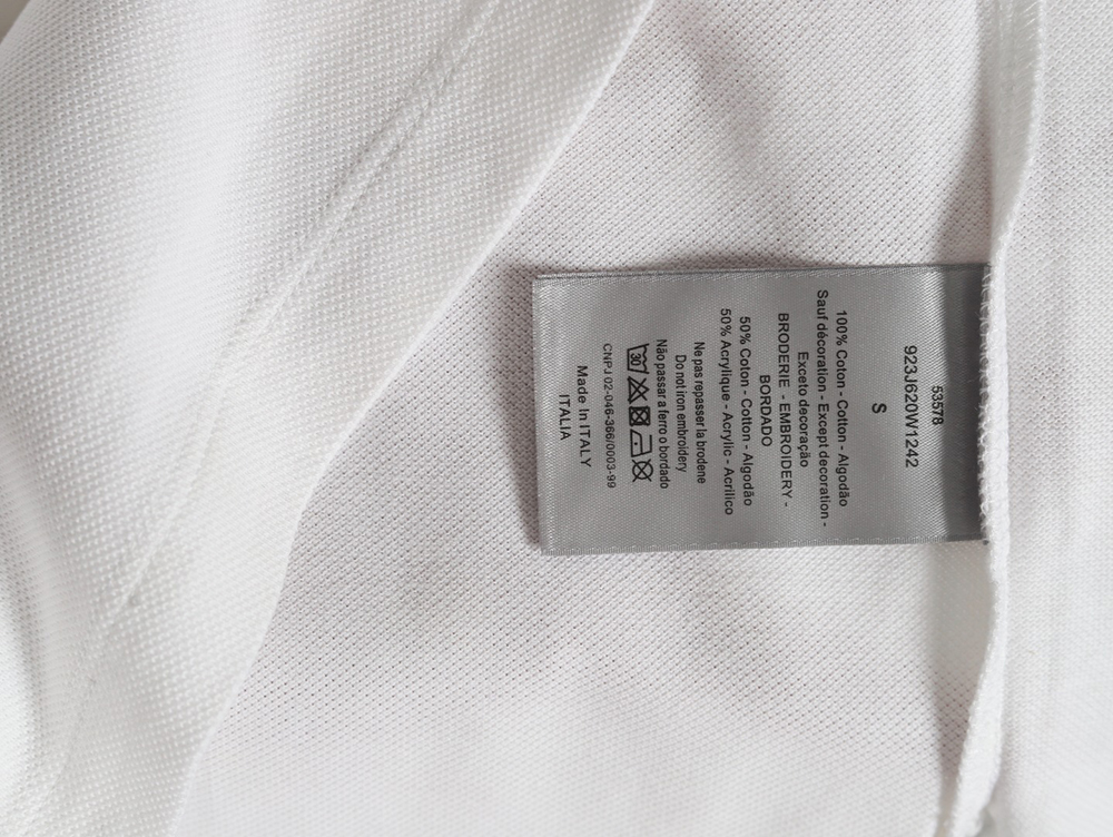 Dior embroidered CD letters Polo short sleeve