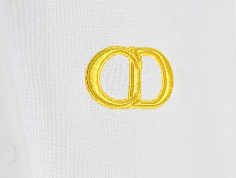 Dior embroidered CD letters Polo short sleeve