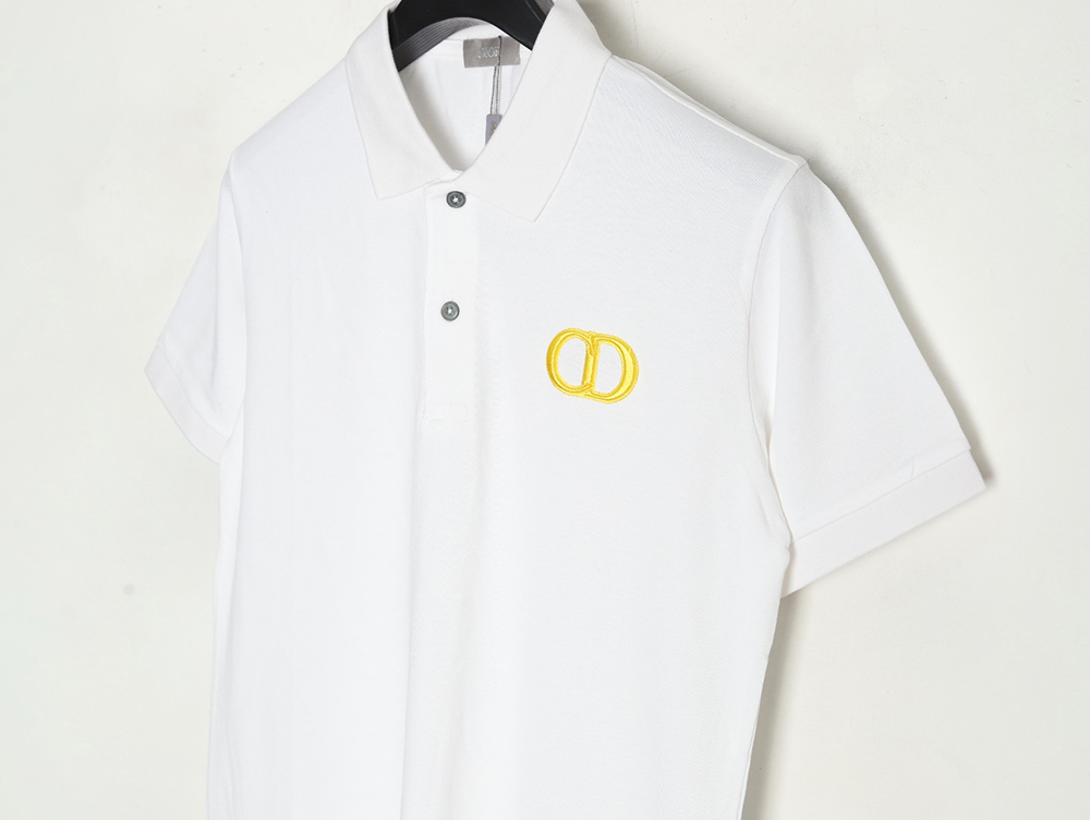 Dior embroidered CD letters Polo short sleeve