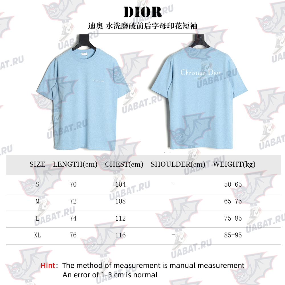 Dior washed distressed letter print short sleeves TSK1
