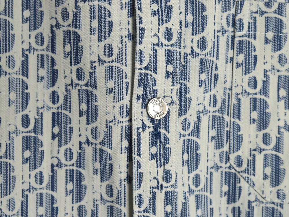 Dior all over print jacquard denim short sleeve shirt