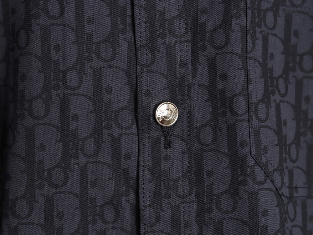 Dior all over print jacquard denim short sleeve shirt tsk1