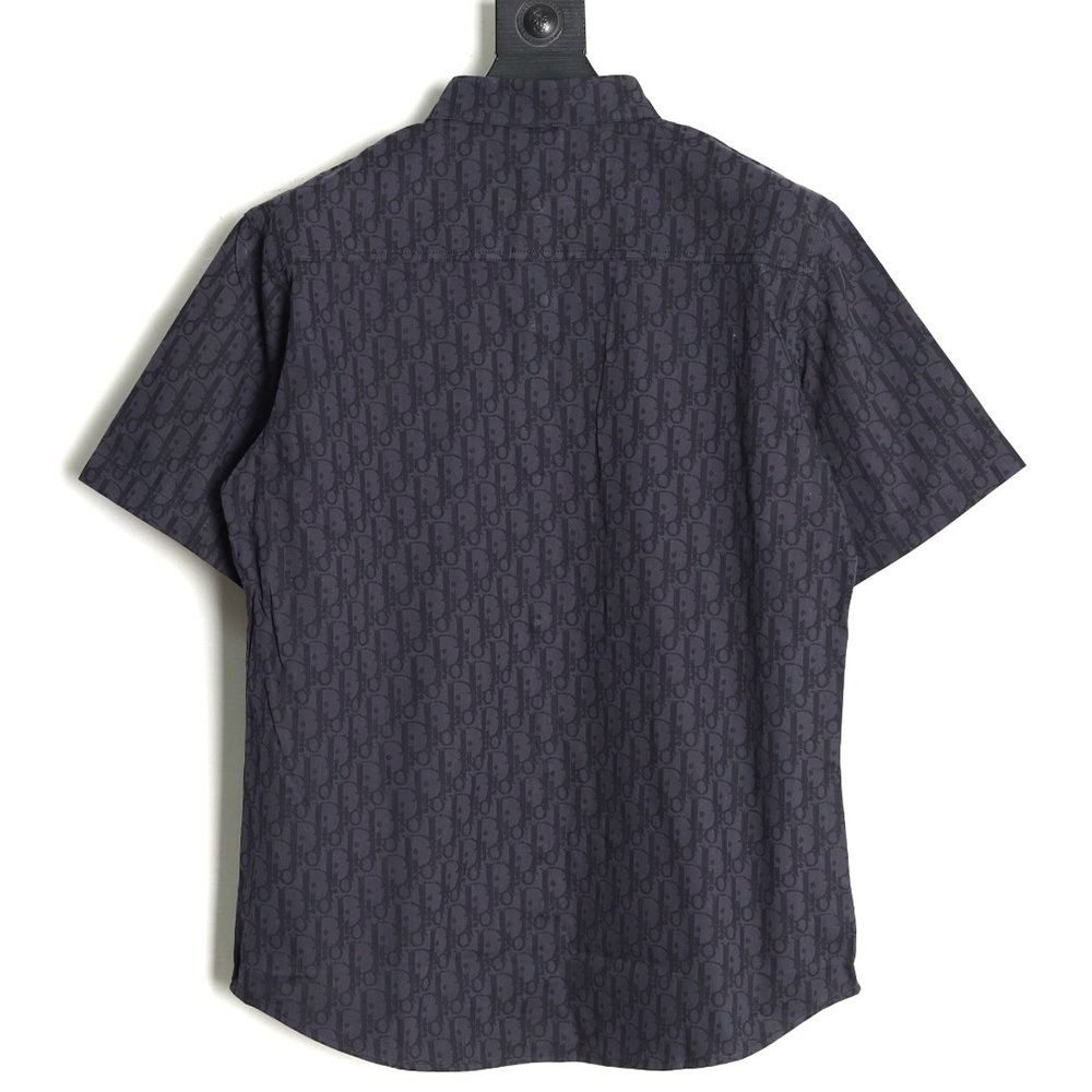 Dior all over print jacquard denim short sleeve shirt tsk1