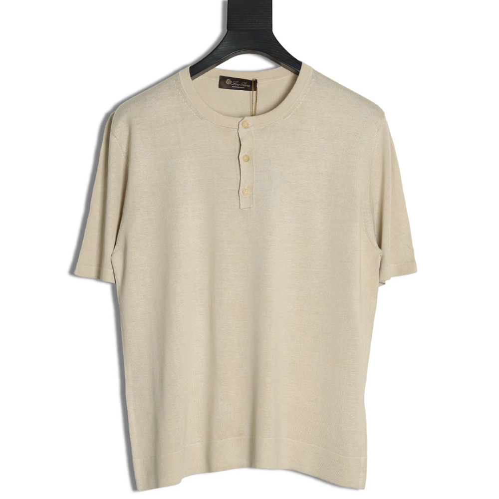 Loro Piana Henley Collar Short Sleeve T-Shirt