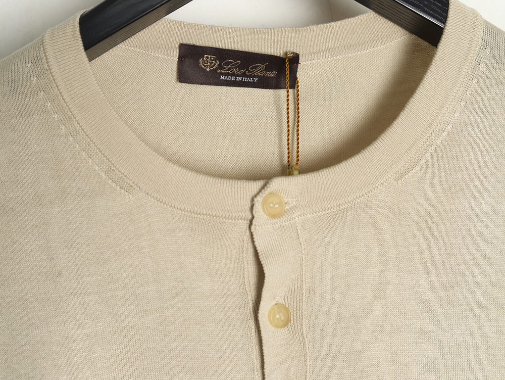 Loro Piana Henley Collar Short Sleeve T-Shirt