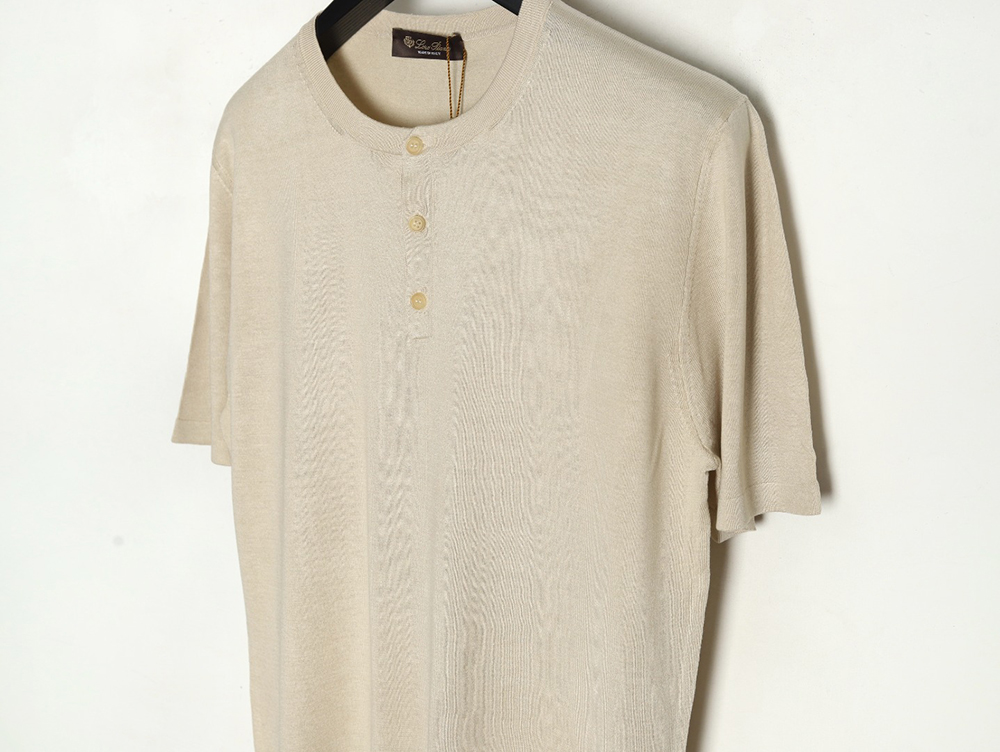 Loro Piana Henley Collar Short Sleeve T-Shirt