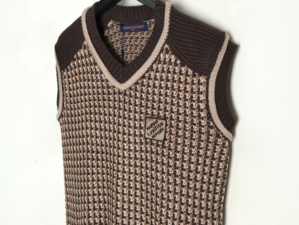 Louis Vuitton Brown Check Jacquard Knit Vest