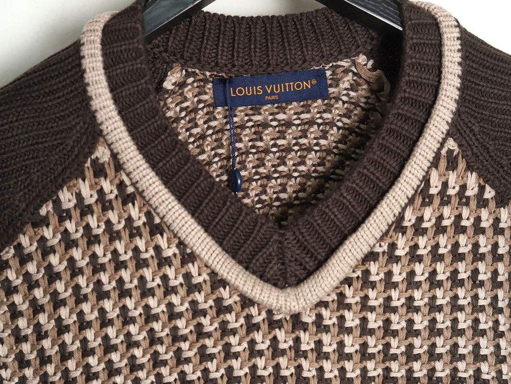 Louis Vuitton Brown Check Jacquard Knit Vest