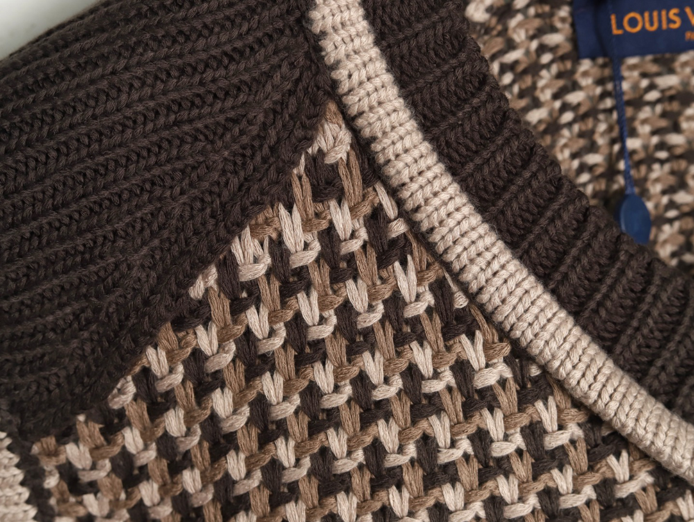 Louis Vuitton Brown Check Jacquard Knit Vest