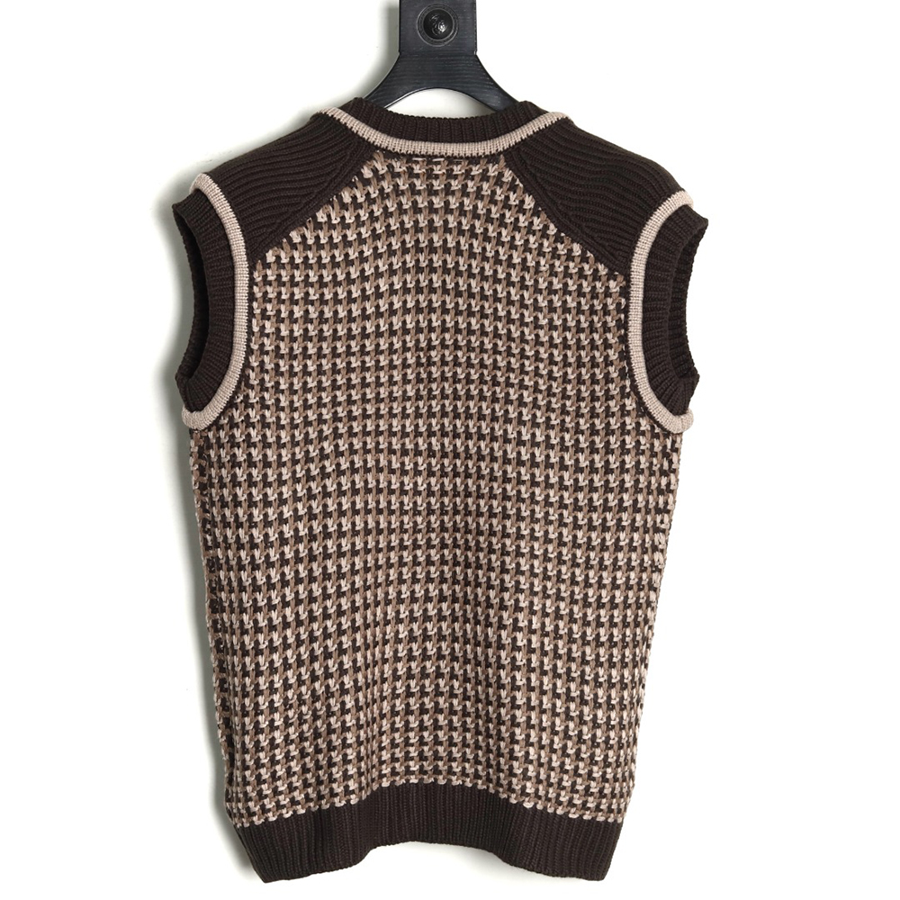 Louis Vuitton Brown Check Jacquard Knit Vest