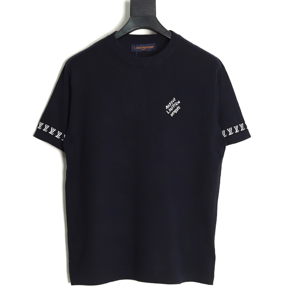 Louis Vuitton jacquard lettering logo short sleeves tsk2