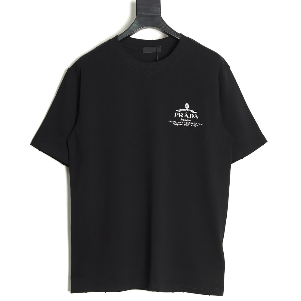 Prada chest lettering logo short sleeves tsk1