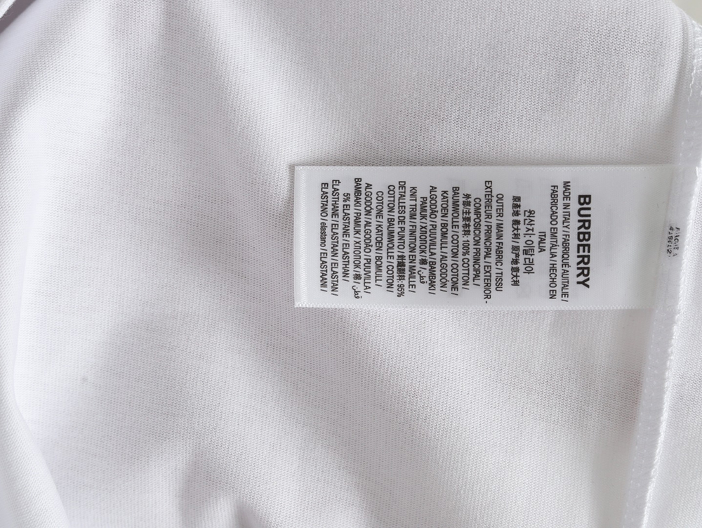 Burberry Square Letter Gold Warhorse Printed Short Sleeve T-Shirt