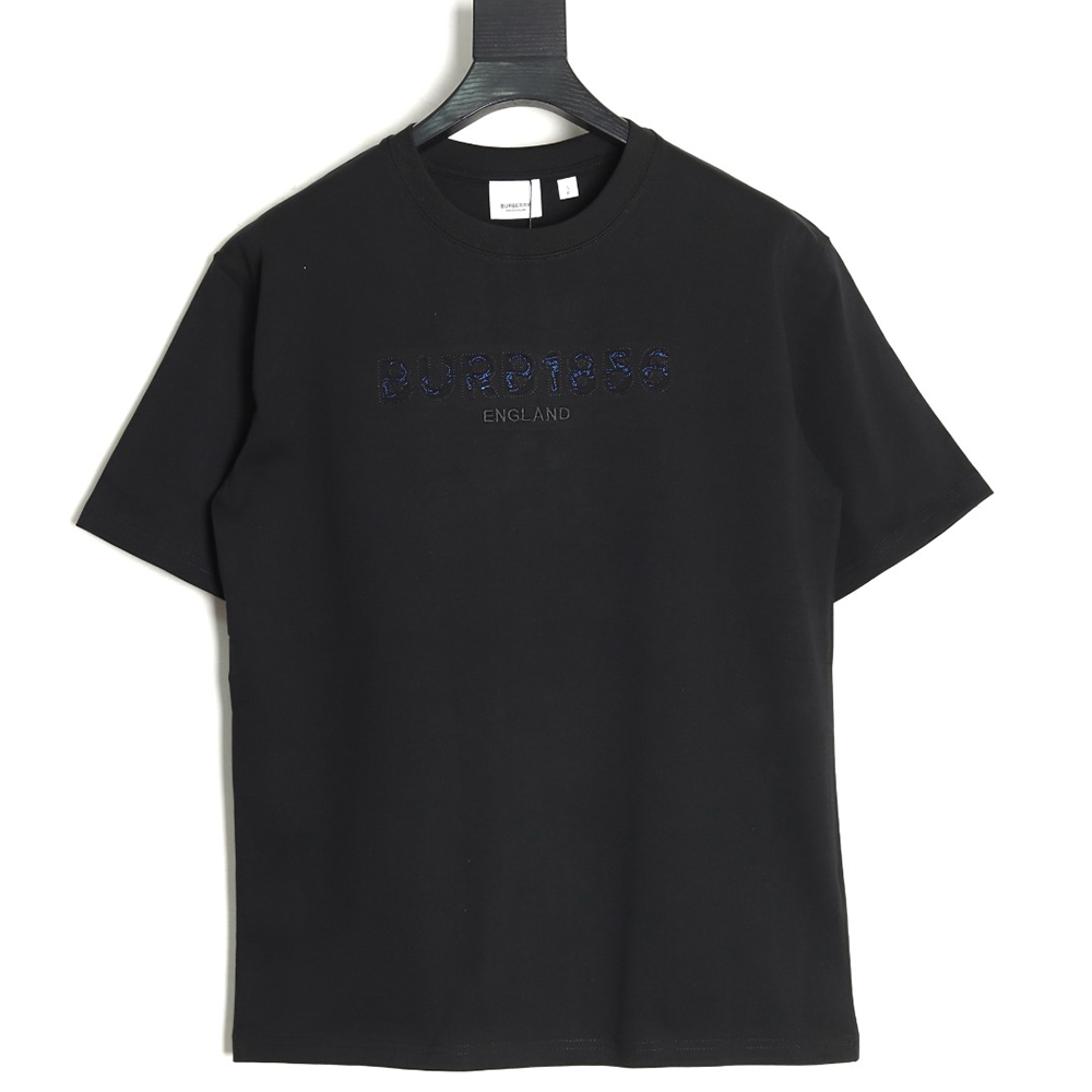 Burberry Back Hollow Out Applique War Horse Short Sleeve T-Shirt TSK1