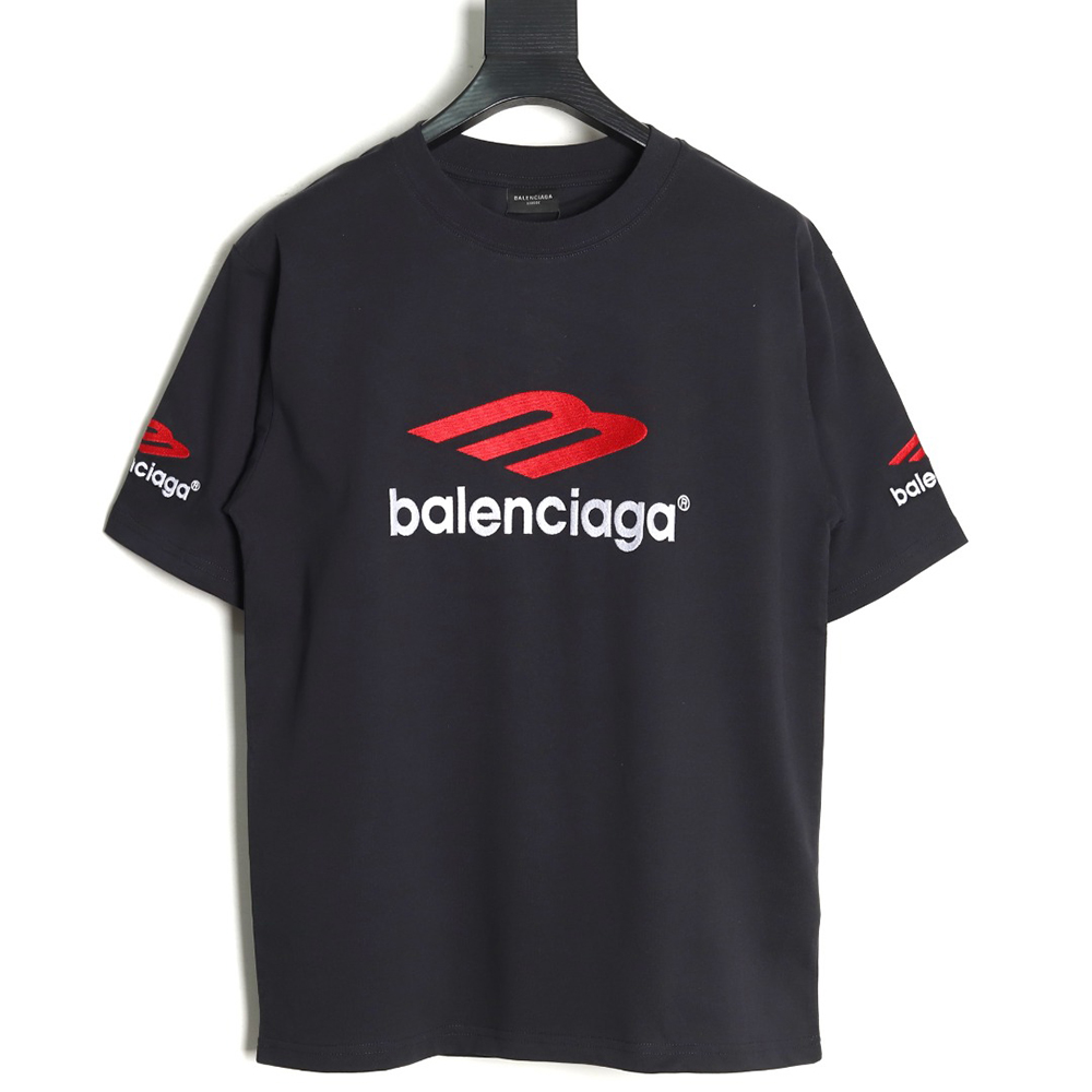 Balenciaga 3M embroidered letters washed short sleeves TSK1