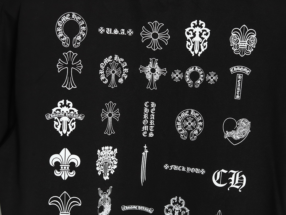 Chrome Hearts Multi-element Pocket Sanskrit Letters Short Sleeve T-shirt TSK1