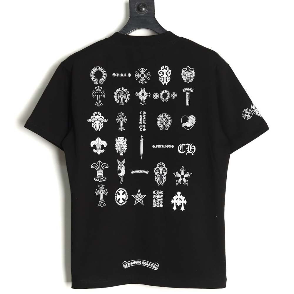 Chrome Hearts Multi-element Pocket Sanskrit Letters Short Sleeve T-shirt TSK1