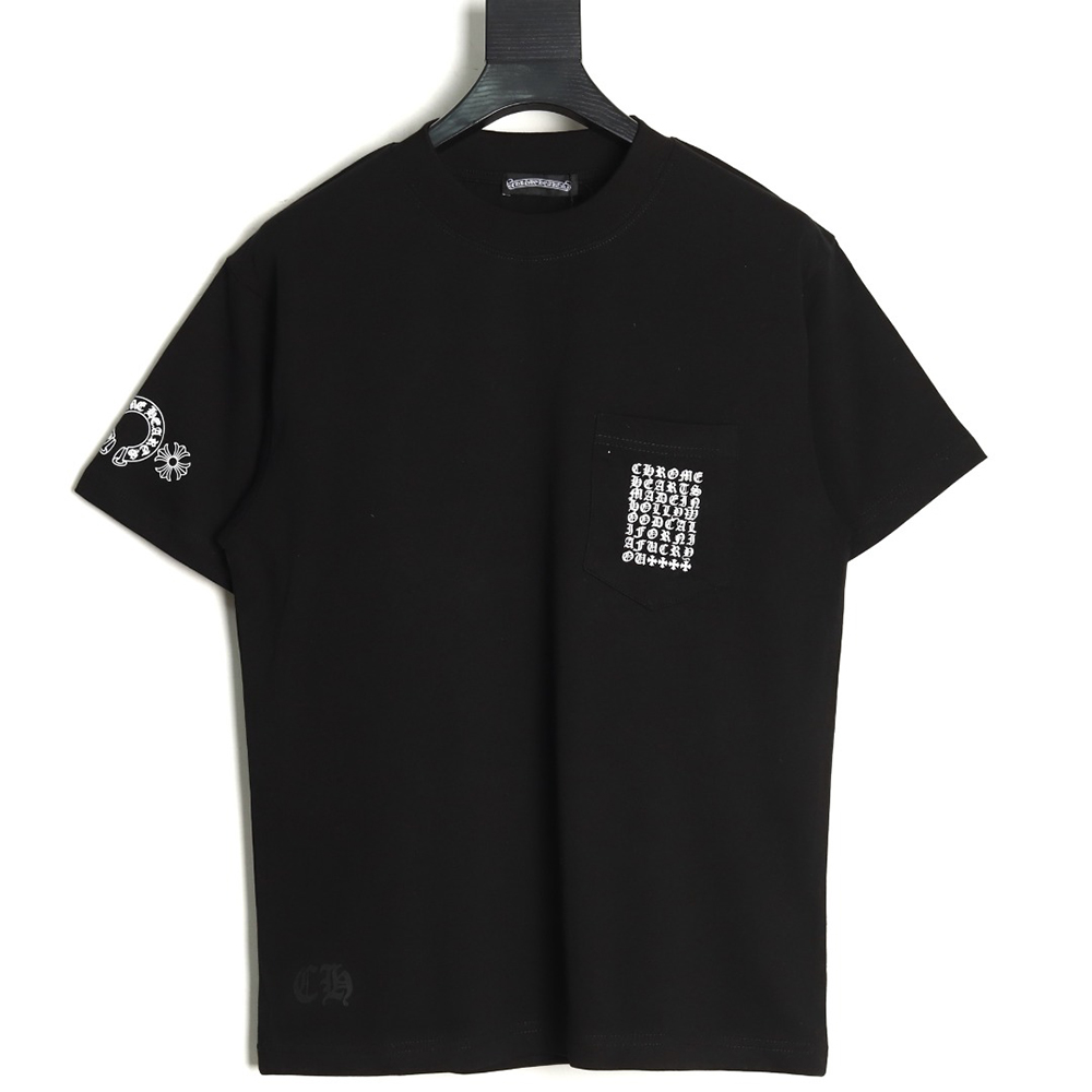 Chrome Hearts Multi-element Pocket Sanskrit Letters Short Sleeve T-shirt TSK1