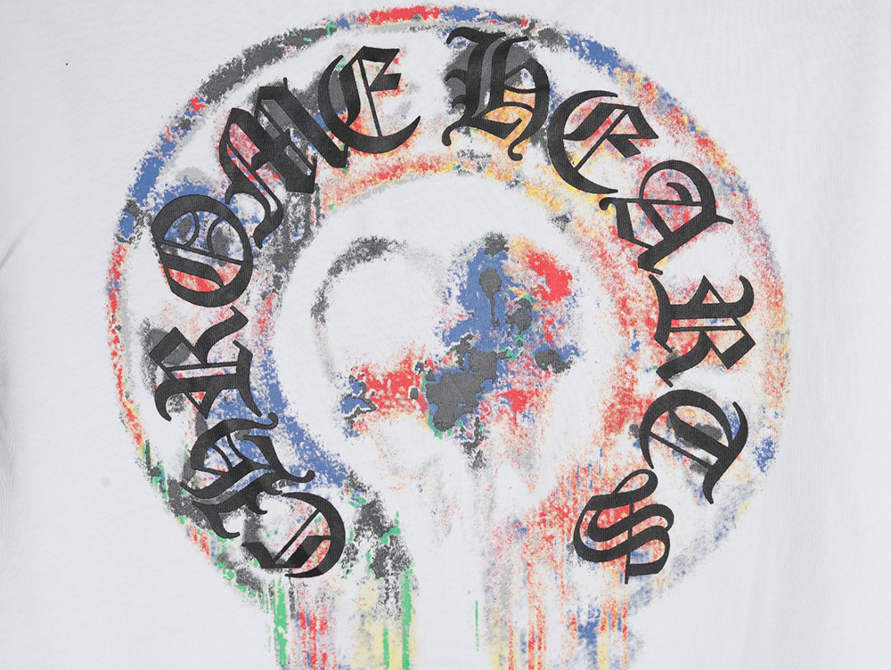 Chrome Hearts ink-dyed horseshoe print short sleeves