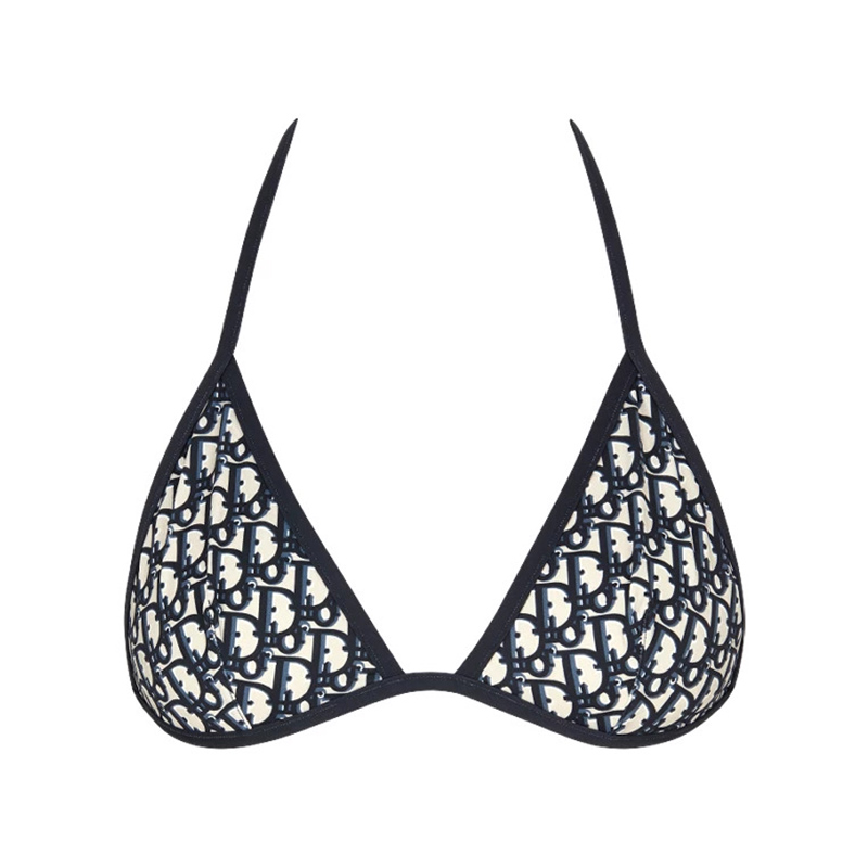 Christian Dior Blue Oblique Print Bikini