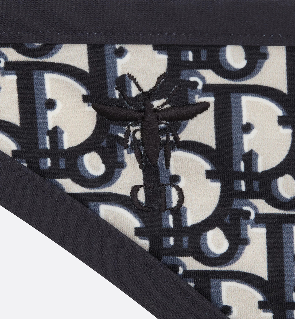 Christian Dior Blue Oblique Print Bikini