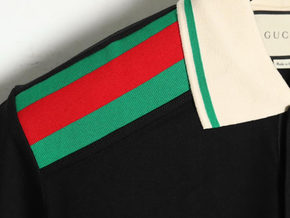 Gucci Shoulder Red Green Web Polo Short Sleeve