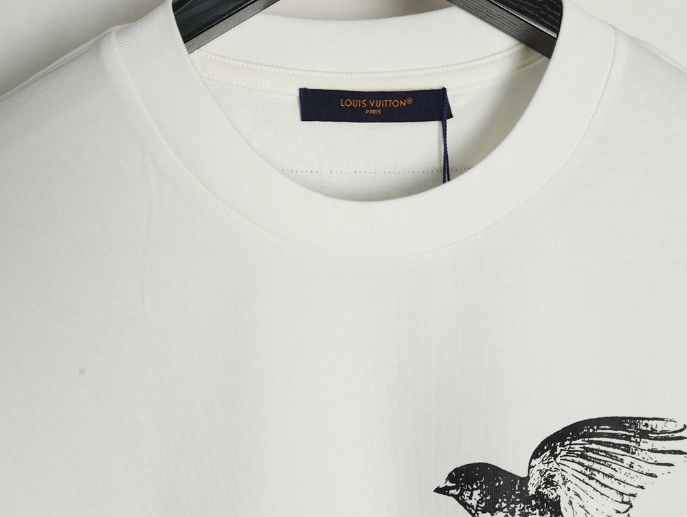 Louis Vuitton White Dove Print Short Sleeve T-shirt