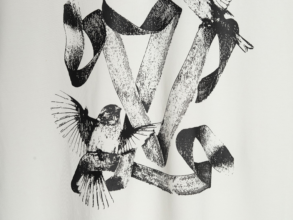 Louis Vuitton White Dove Print Short Sleeve T-shirt