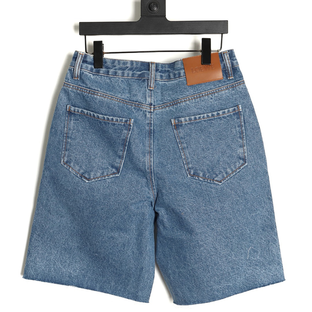 Loewe half-embroidered denim shorts