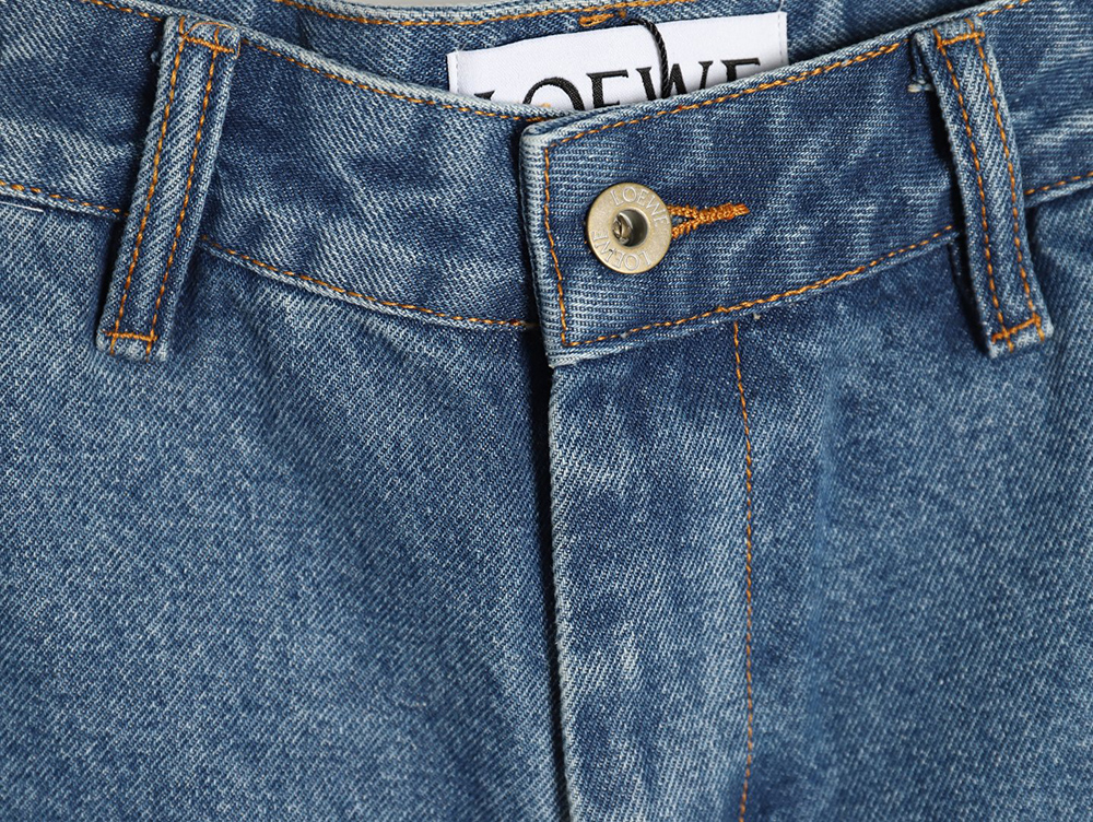 Loewe half-embroidered denim shorts