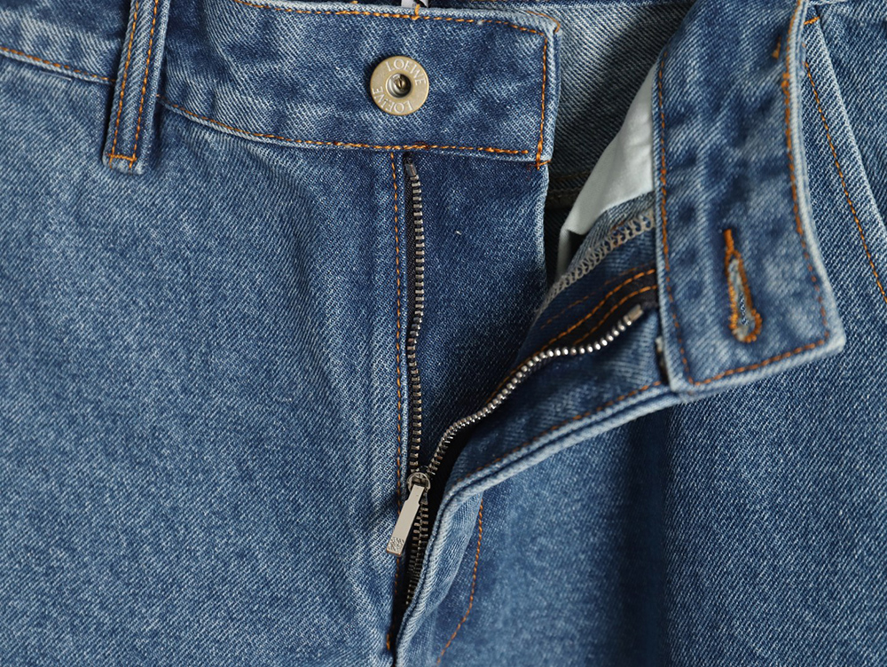 Loewe half-embroidered denim shorts