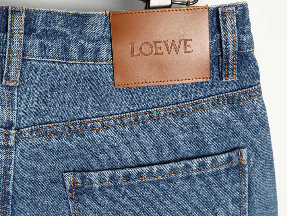 Loewe half-embroidered denim shorts