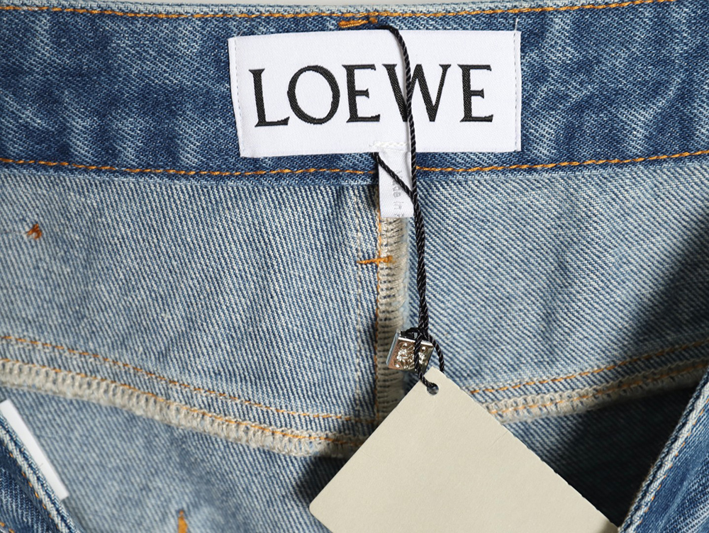 Loewe half-embroidered denim shorts