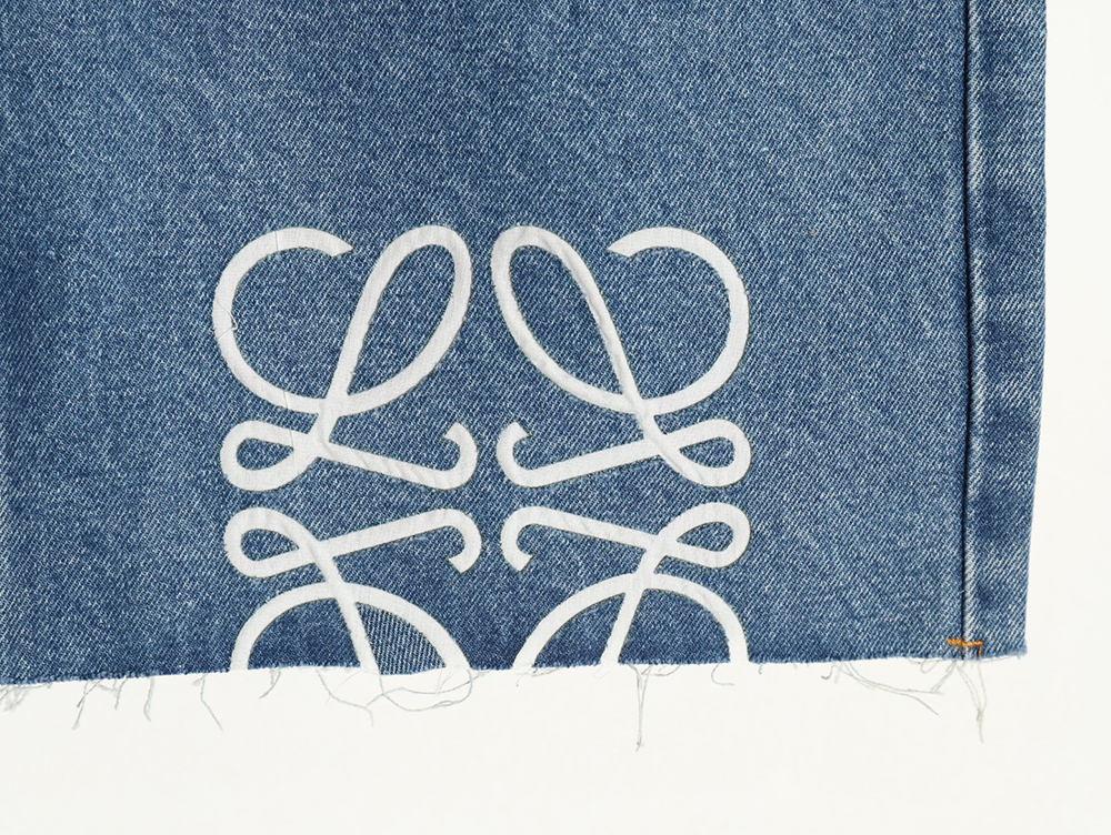 Loewe half-embroidered denim shorts