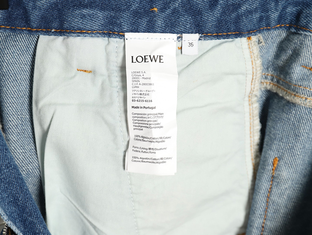 Loewe half-embroidered denim shorts