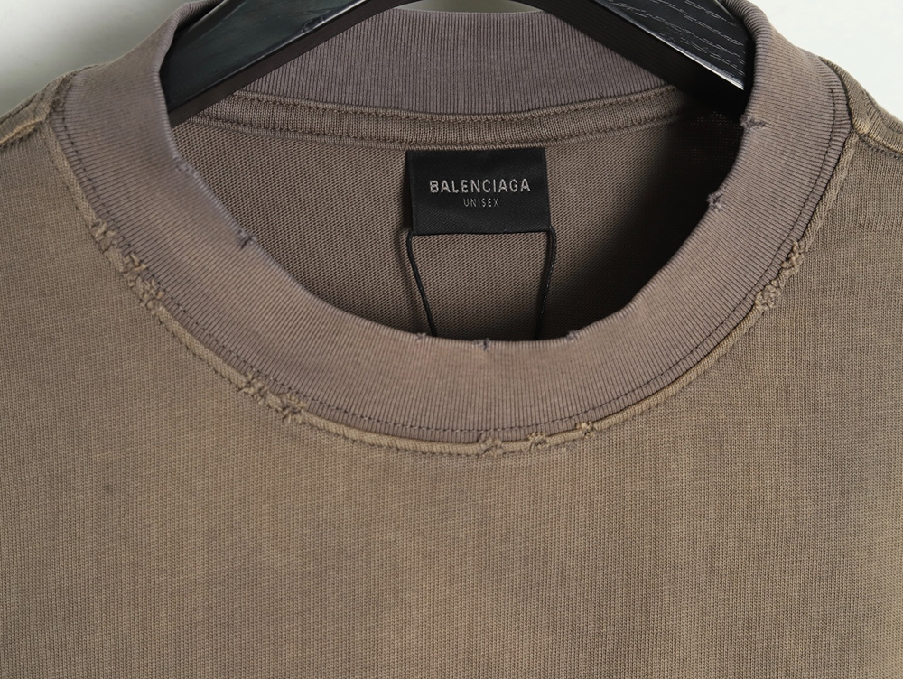 Balenciaga Washed Coke Embroidery Stir-fried Color Ripped Short Sleeve T-Shirt