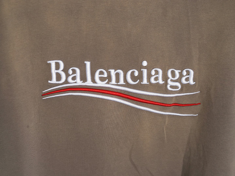 Balenciaga Washed Coke Embroidery Stir-fried Color Ripped Short Sleeve T-Shirt
