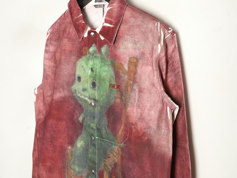 Dior funny dinosaur foot denim shirt jacket