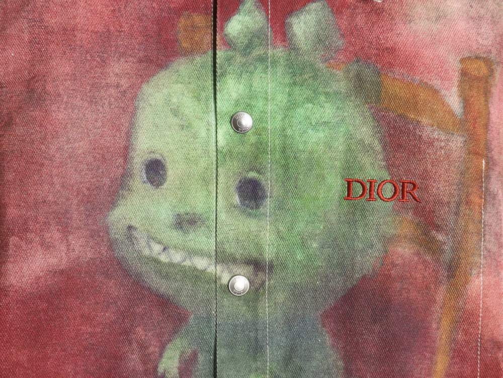 Dior funny dinosaur foot denim shirt jacket